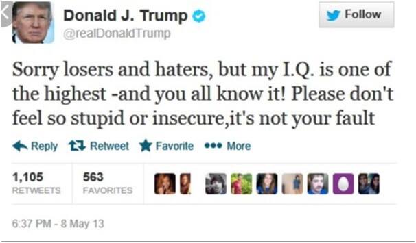 what is president trump's iq